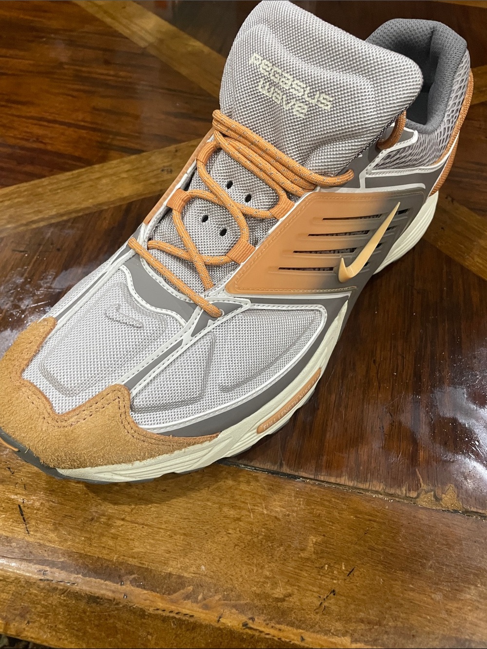 Nike Air Pegasus Wave Men’s Sneaker in Gray with Orange Accent's